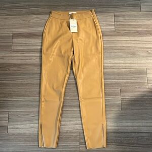 Meshki Shayla Skinny Vegan Leather Split
Pant | Tan | Size Large